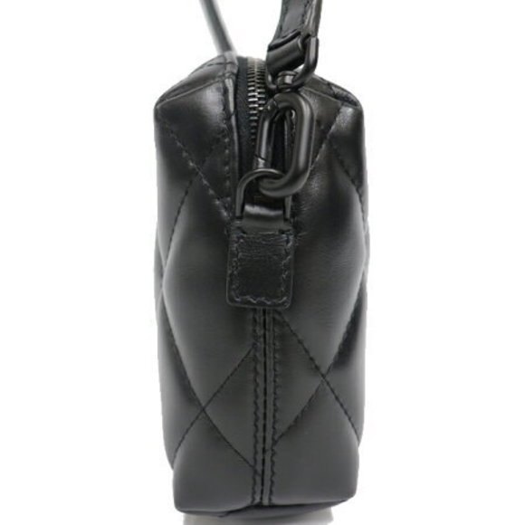 BALENCIAGA Mini Shoulder Camera Bag Crossbody Quilted Leather Black - Picture 2 of 4
